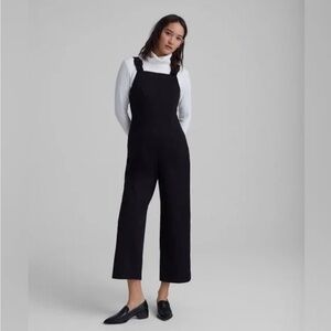 Club Monaco Navy Windowpane Wide Leg Jumpsuit Size 00 NWT Minimalist Chic